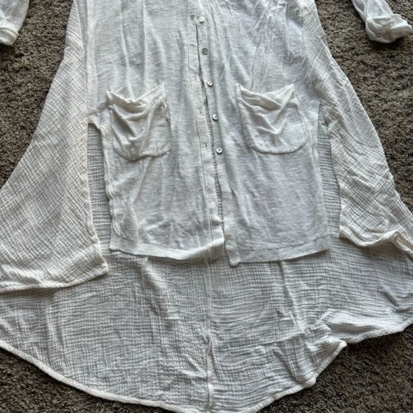 Moth Anthropologie Sweater, Ivory, Women's XS, Linen Blend Islet Duster Cardigan - Picture 3 of 8